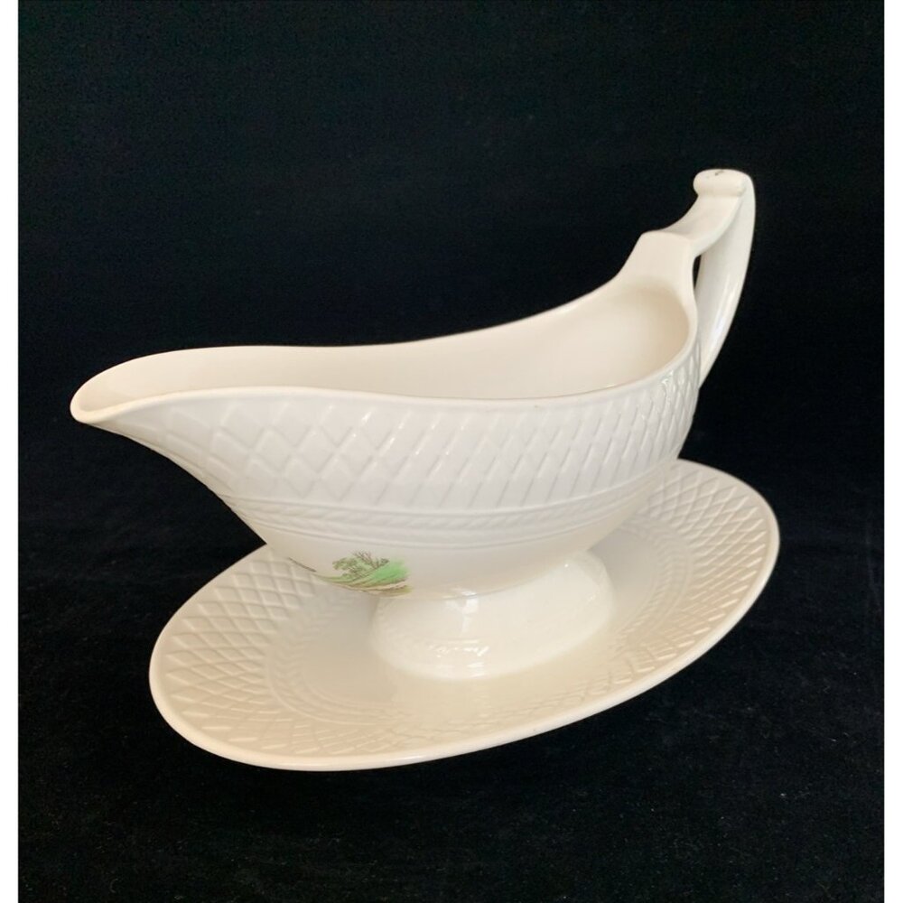 Spode Porcelain Gravy Boat w/ Attached Underplate J.F. Herring "The Huntsman"